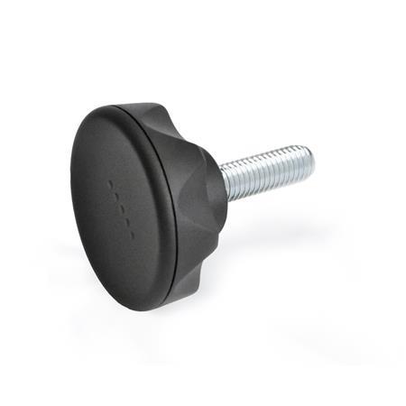 Otto Ganter Star Knob with Threaded Stud, GN 636.4